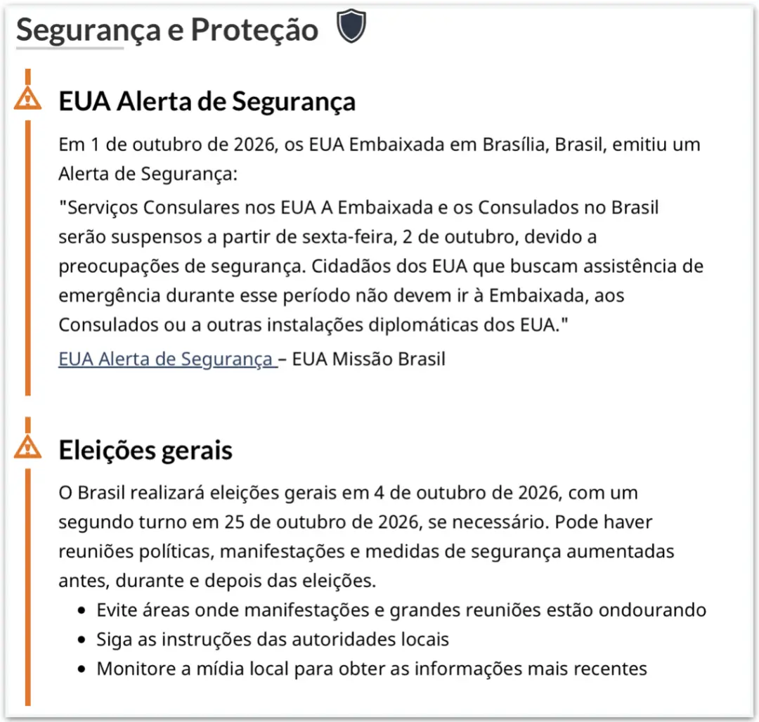 Países como Canadá, Alemanha e Reino Unido emitiram alertas de viagem para o Brasil devido às eleições de domingo. Reco…