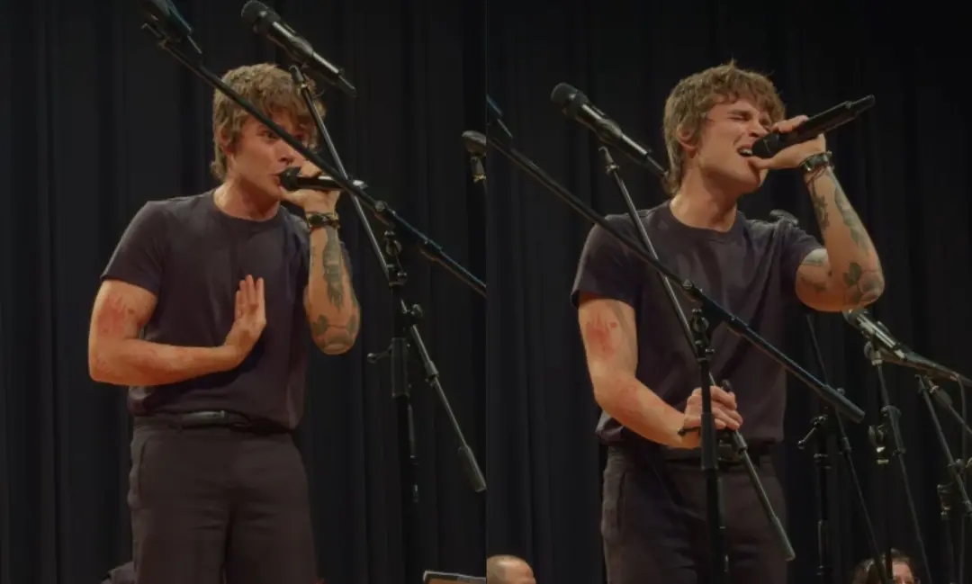 João Lucas ensaiando Percy Jackson no Teatro Liberdade em São Paulo, com a orquestra nesta quarta. A mistura de mitolog…