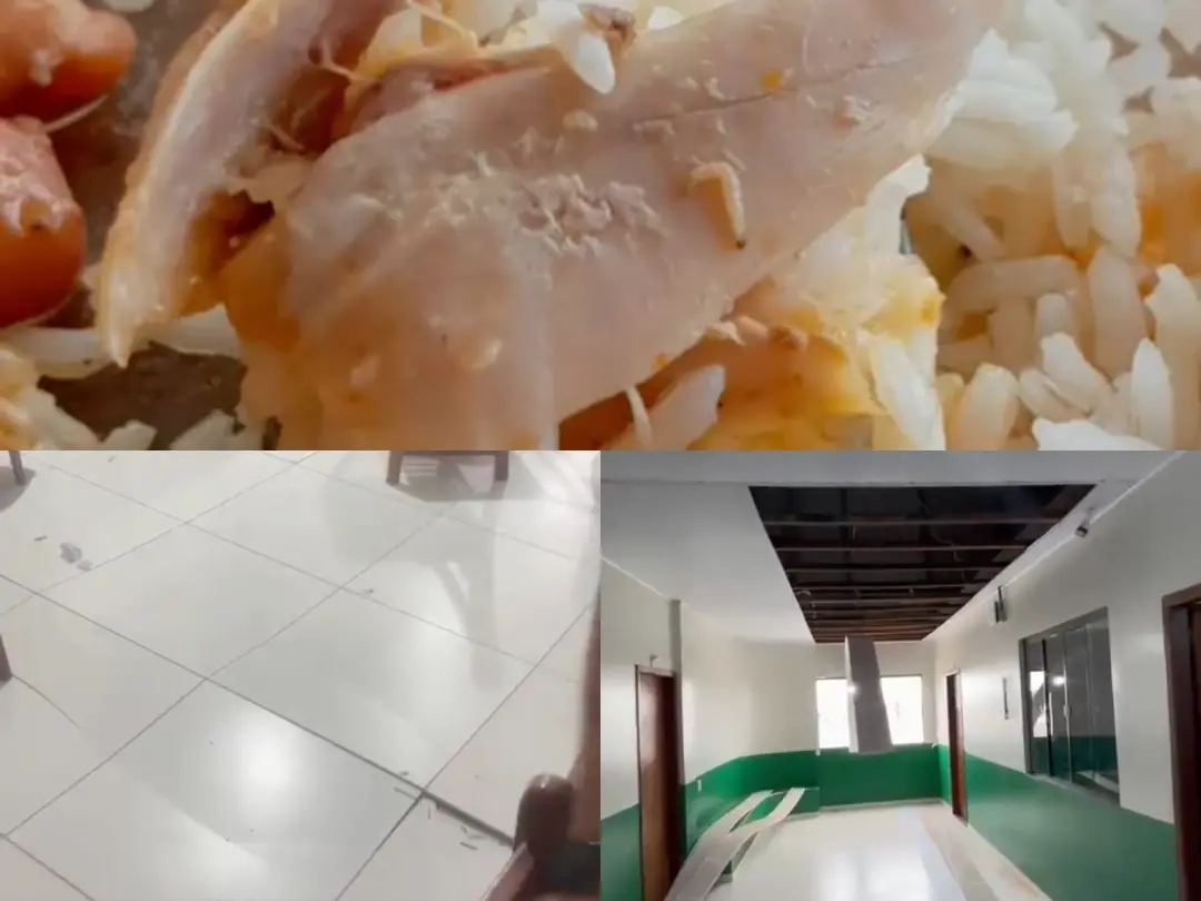Alunos do Cept no Acre denunciaram estrutura precária, como teto danificado e larva na comida, e falta de água quase se…