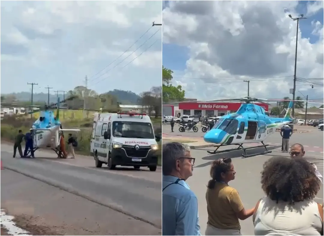 Jovem de 19 anos sofreu acidente de moto na vicinal de Caroebe, Roraima, e foi transferido de helicóptero para Boa Vist…