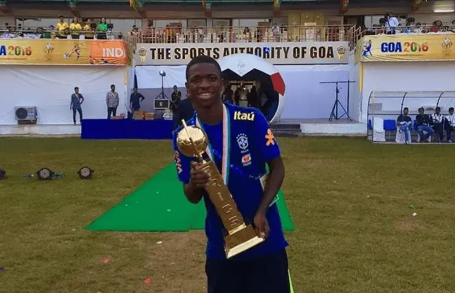 Vinicius Jr. relembra a volta à Índia onde foi destaque na Copa BRICS Sub-17 de 2016, marcando cinco gols no total. É b…