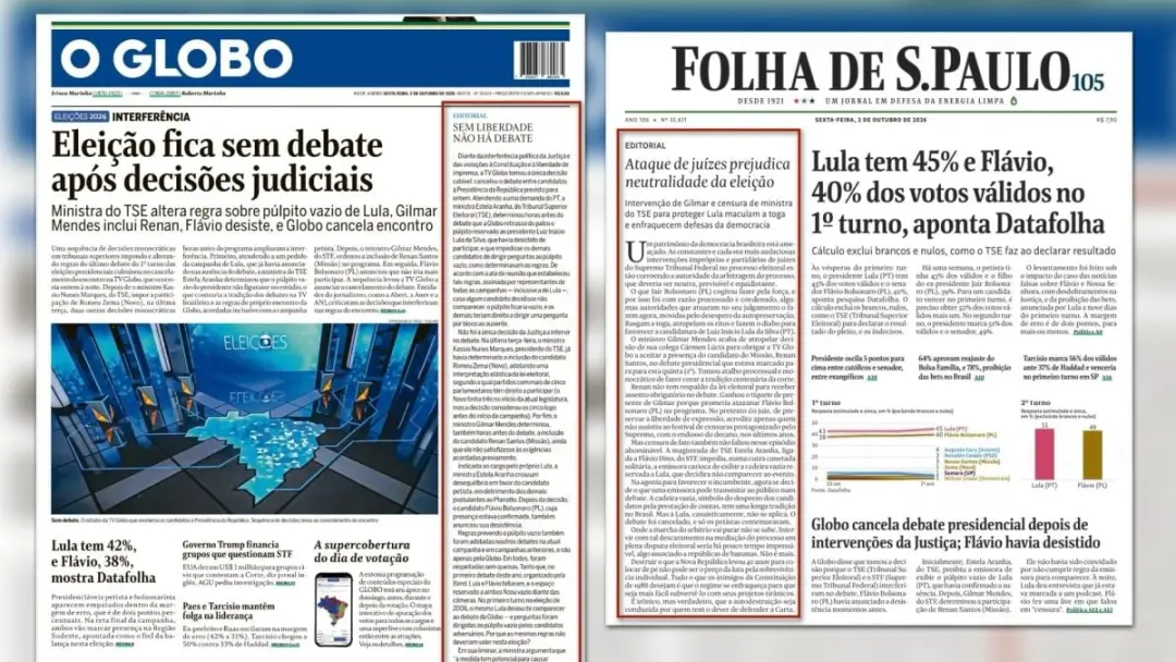 Ministro Gilmar Mendes do STF determinou a inclusão do candidato Renan Santos no debate e a ministra Estela Aranha do T…