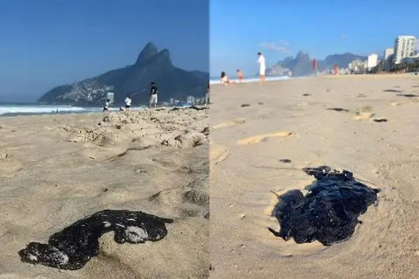 Praia de Ipanema teve pelotas com derivados pesados de petróleo, níquel e vanádio identificados pelo Inea. A suspeita r…