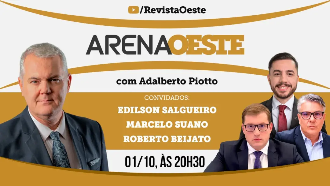Edição do Arena Oeste com Adalberto Piotto, dia 1 de outubro de 2026, vai discutir o primeiro turno das eleições deste …
