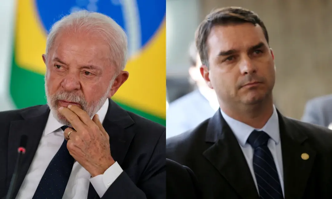 Lula 48% e Flávio Bolsonaro 45% no Datafolha, empatados tecnicamente no segundo turno. É um lance tenso porque a difere…