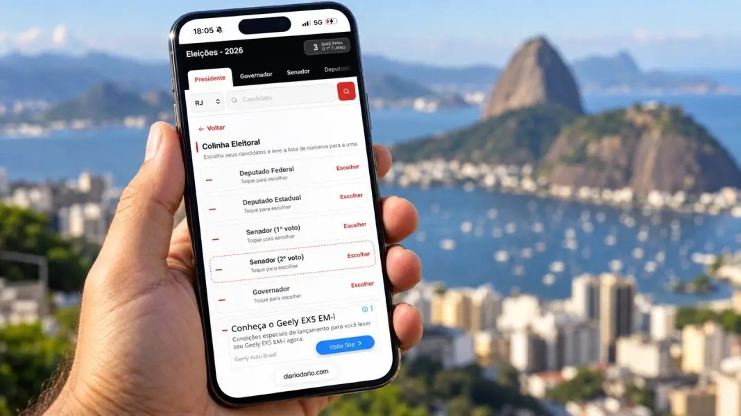 Seis votos para registrar na urna eletrônica no primeiro turno de 2026. Ferramenta permite montar a colinha eleitoral p…