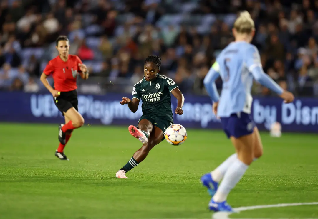 Madrid empatou em 1 a 1 com o Manchester City em Manchester. O lance de Silvia Cristóbal foi anulado pela árbitra itali…