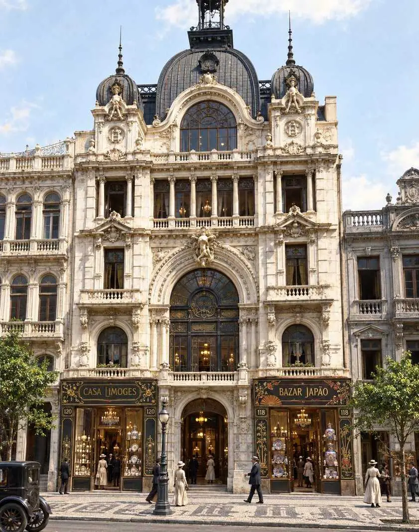 Casa Vianna, na Rua do Ouvidor do Rio de Janeiro, vendia porcelanas e cristais em vitrines que convidavam a diminuir o …