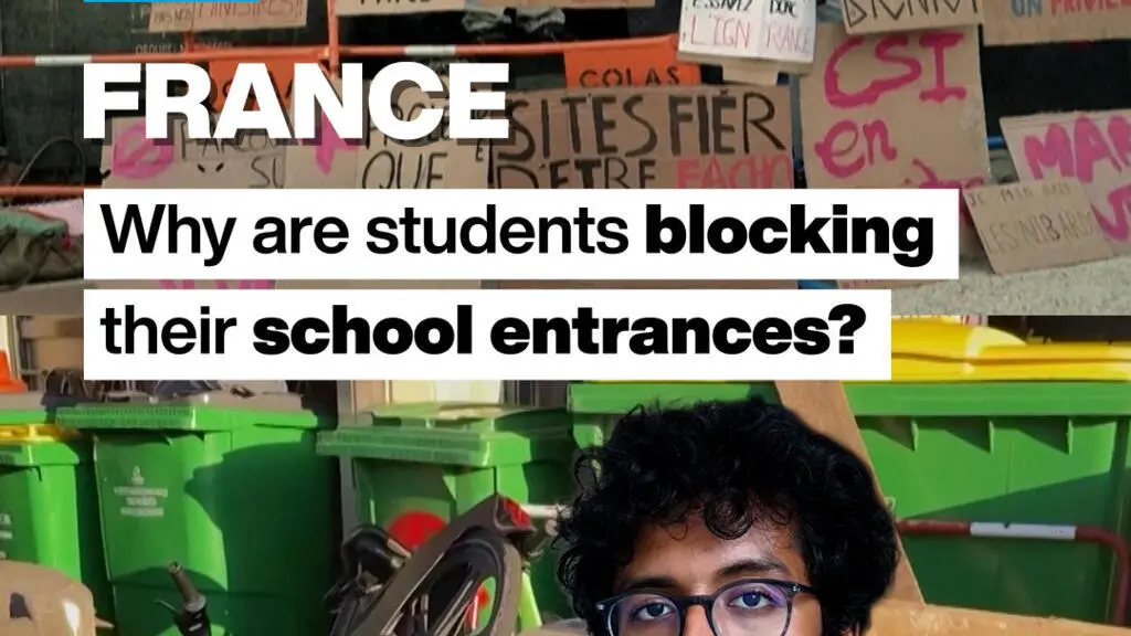 Estudantes na França bloquearam entradas de escolas, e 625 pessoas, a maioria estudantes, foram detidas durante as tent…