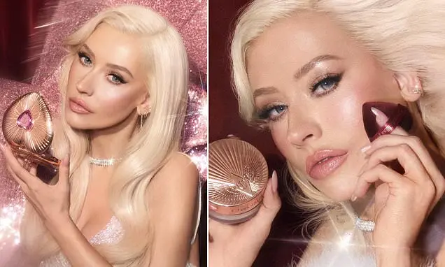 Christina Aguilera apareceu com Charlotte Tilbury em uma campanha de Natal, celebrando os 25 anos da música Lady Marmal…