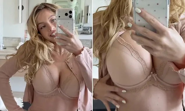 Sydney Sweeney promove sua linha de lingerie Syrn em vídeo, revelando um sutiã rendado. A divulgação mostra como a próp…