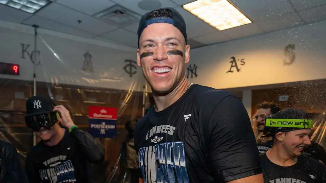 Aaron Judge não achou palavras para falar do time de arremessadores do Yankees após baterem o Boston Red Sox em dois jo…