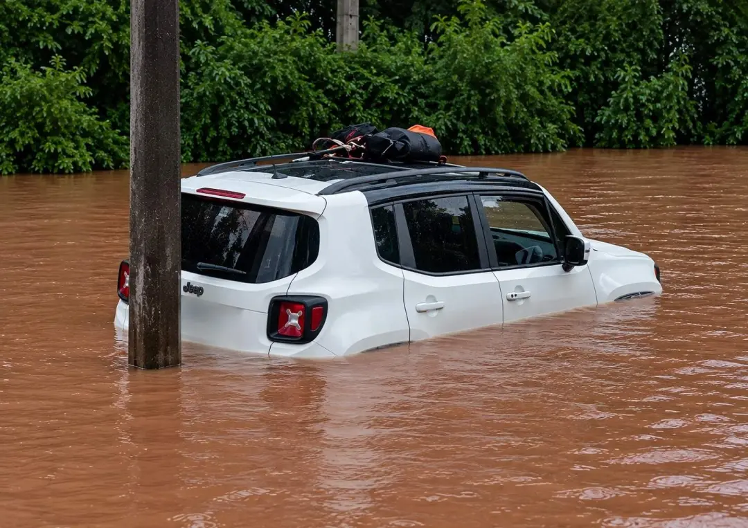 Panambi, Rio Grande do Sul, teve um resgate de casal em um veículo arrastado pela correnteza do rio Fiúza. É assustador…