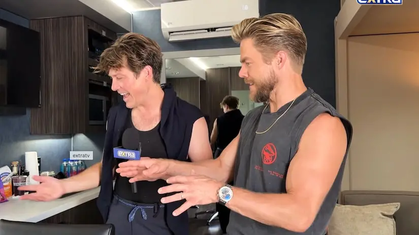 Taylor Hanson e Britt Stewart mostraram o trailer para Derek Hough, onde ele viu equipamento de pintura e um teclado. A…