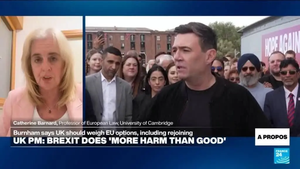 Andy Burnham colocou na mesa a ideia de a Grã-Bretanha voltar para a União Europeia. Isso quebra um tabu entre primeiro…