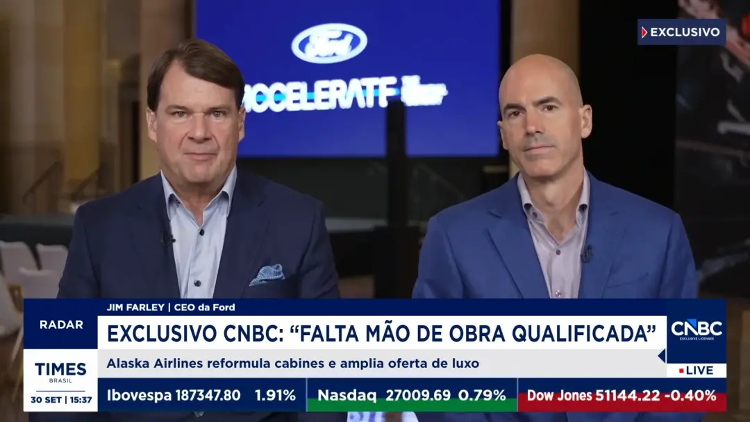 CEO da Ford fala que os Estados Unidos precisam de 1,6 milhão a 2 milhões de trabalhadores qualificados por ano. Esse d…