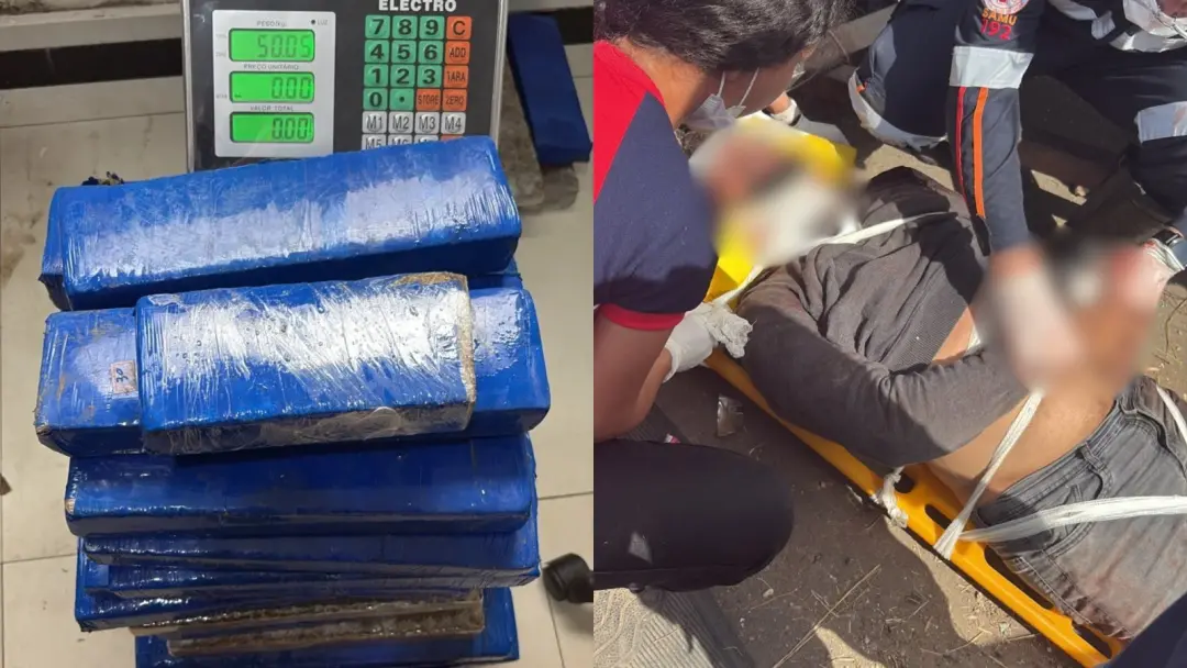130 quilos de maconha apreendidos em Bacabeira após capotamento. A maior apreensão da área do 27º BPM, a coisa mostra c…