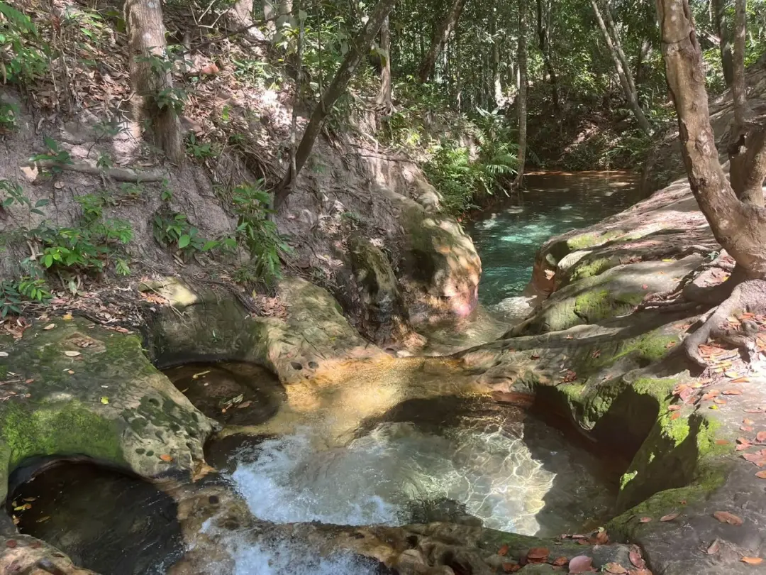 Rio cristalino no Tocantins, 25 km de Goiatins, virou ponto de banho com poços acessíveis. É legal ver lugares assim pr…