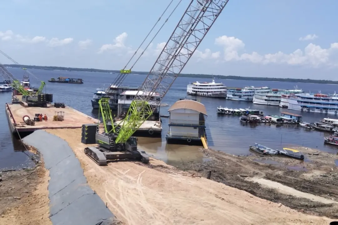 Novo Porto de Manaus Moderna começou com obras de R$ 916 milhões. Esse projeto de 24 meses traz uma estrutura melhor pa…