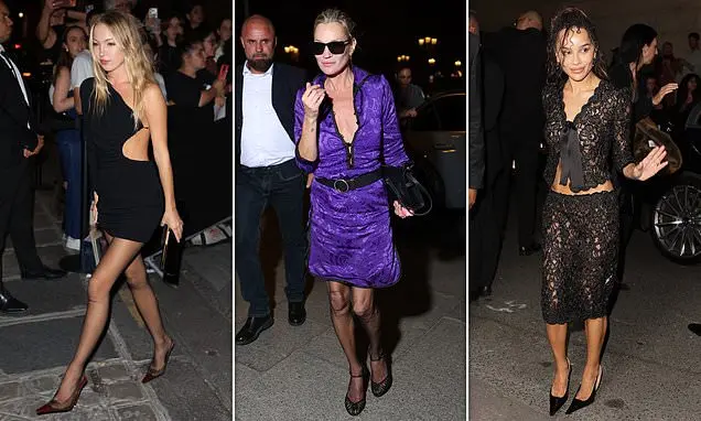 Kate Moss liderou os convidados na festa de Saint Laurent na Paris Fashion Week na terça. Ver figuras desse nível reuni…