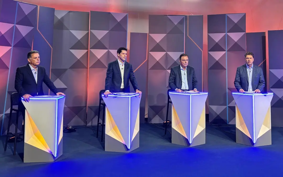 Manaus, AM. Debate do governo de Goiás teve quatro candidatos, como Daniel Vilela, Marconi Perillo e Wilder Morais. A g…