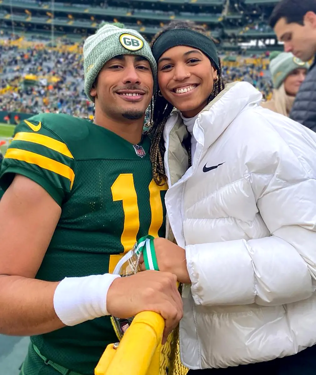 Jordan Love, quarterback dos Green Bay Packers, tem o apoio da esposa Ronika Stone desde 2020, quando ele foi draftado.…