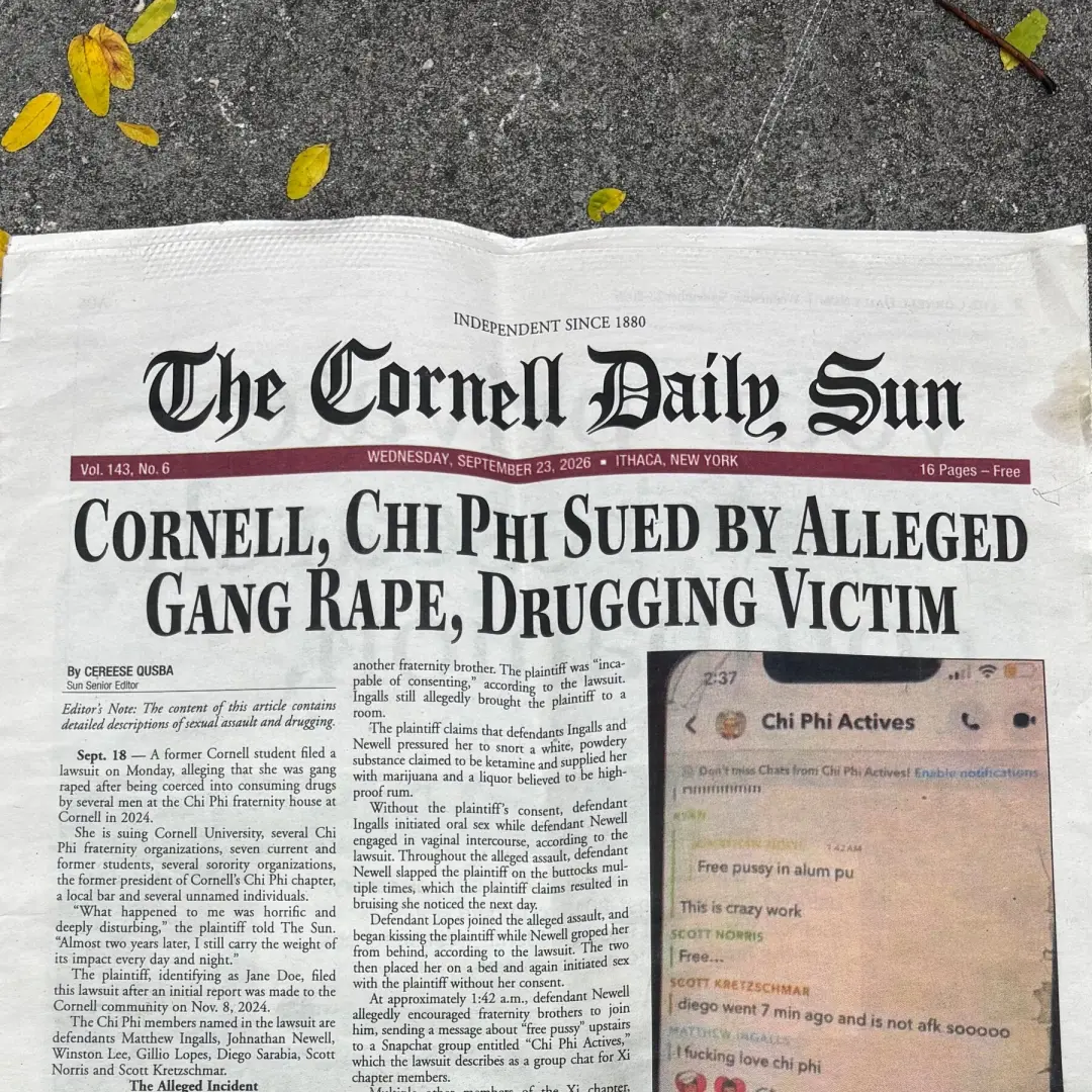 Cornell Daily Sun cobriu alegações de agressão sexual desde o início em 2024 e liderou a cobertura desse caso. Duas ano…