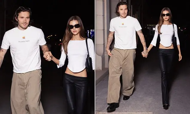 Brooklyn e Nicola Peltz Beckham chegando juntos em Paris para a Semana de Moda Francesa. Gostei de ver o casal mais uni…