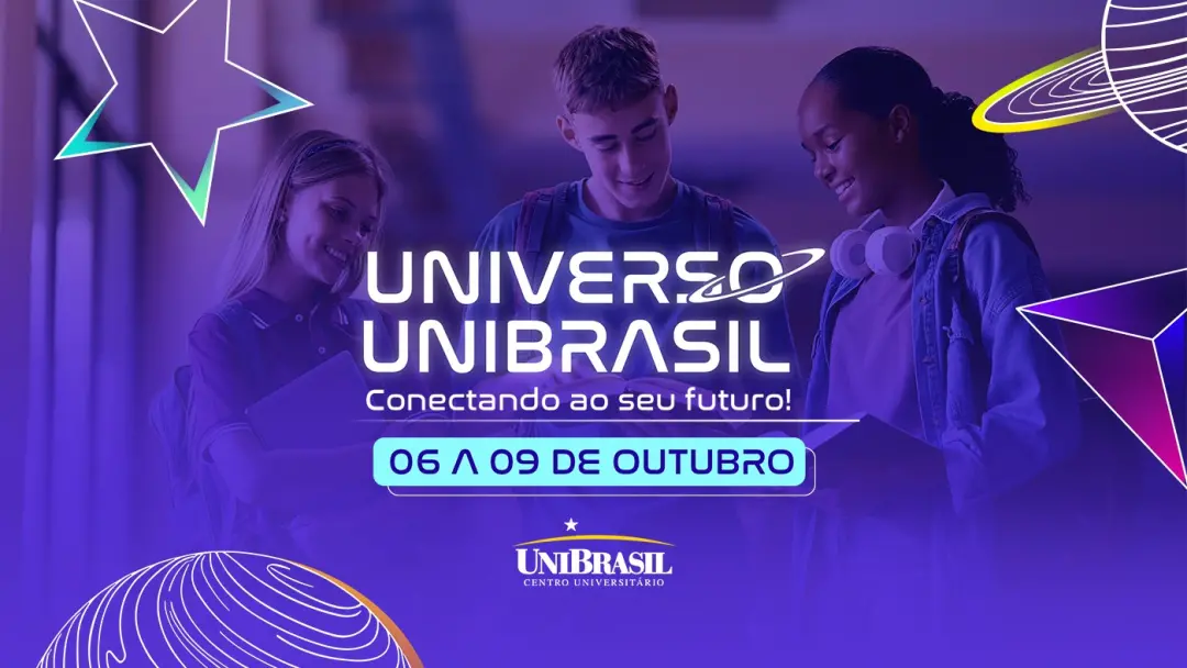 Feira de Profissões UniBrasil vai receber mais de 3 mil estudantes de Curitiba de 6 a 9 de outubro. É bacana que a prop…