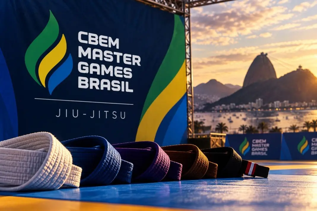 Jiu-jitsu no CBEM Master Games Brasil vai reunir atletas de 30 a 50+ anos no dia 17 de outubro, na Penha, Rio. É legal …