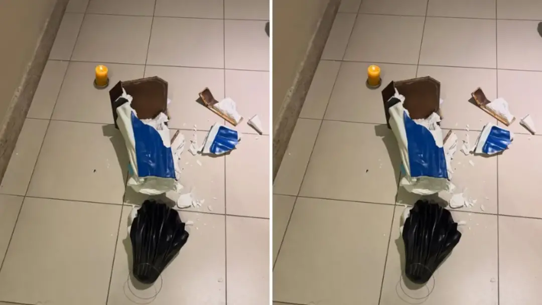 Na igreja de Plataforma, em Salvador, a imagem de Santa Dulce foi destruída em ato de vandalismo. Isso mostra um descas…