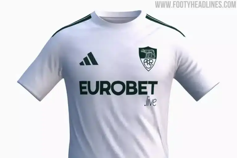 O terceiro uniforme da Roma para a temporada 2027-2028, que comemora o centenário do clube, terá base branca com detalh…