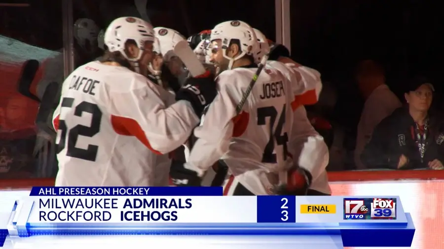 IceHogs venceu o Milwaukee Admirals por 3 a 2 no fim da temporada de preparação, com o Jake Furlong marcando o gol da v…