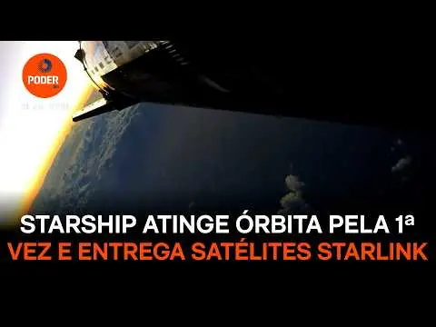 Starship atingiu órbita pela primeira vez e entregou 26 satélites Starlink V3, mesmo com falha de um motor principal. É…