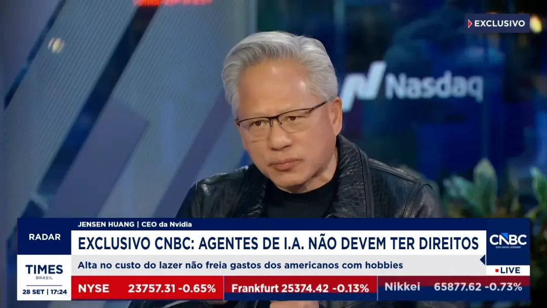Jensen Huang, CEO da Nvidia, falou sobre a OpenShell, uma plataforma que restringe os direitos e controla o acesso de a…