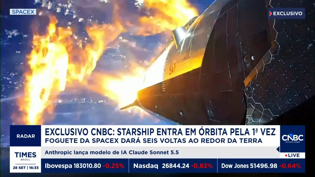 14º voo da Starship com sucesso, levando 26 satélites Starlink V3 para órbita terrestre. Isso deve aumentar em dez veze…