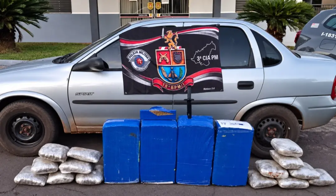 112 kg de drogas foram encontrados na zona rural de Anhumas, SP, após motorista fugir de uma abordagem policial e aband…