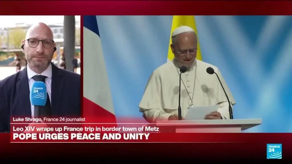 Em Metz, na França, o Papa Leo pediu que a Europa lembre seus valores cristãos e fundadores da União Europeia. A insist…