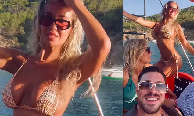 Christine McGuinness, 38 anos, apareceu em Ibiza com um biquíni dourado minúsculo em um vídeo de suas aventuras de verã…