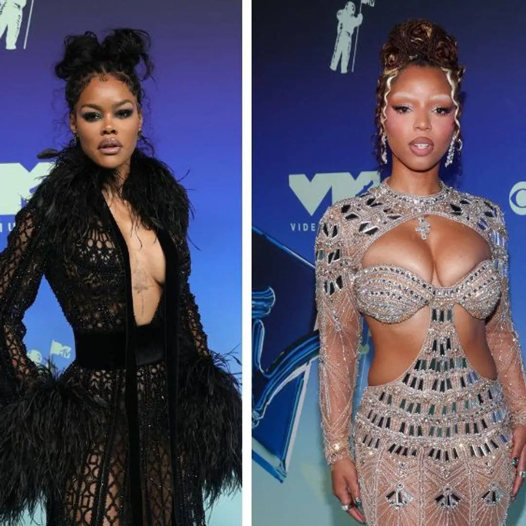 Teyana Taylor usou um vestido de renda decotado no evento VMAs em Los Angeles no dia 27 de setembro de 2026. A escolha …