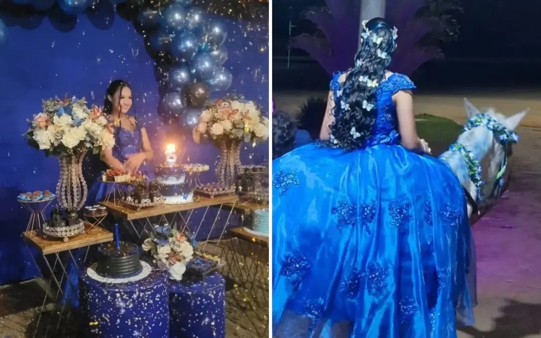 São Francisco de Goiás, Ketlyn Cristine entrou na festa de 15 anos montada em égua, homenageando o avô que deixou dinhe…