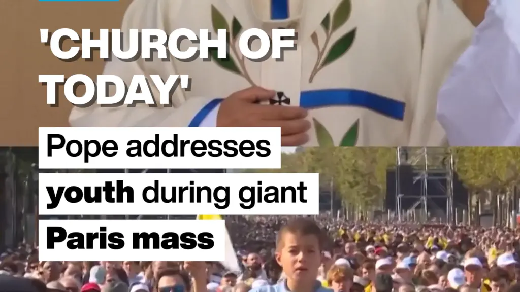 Pope Leo XIV falou com a juventude católica gigante em uma Missa na Place de la Concorde em Paris. É importante ver o p…