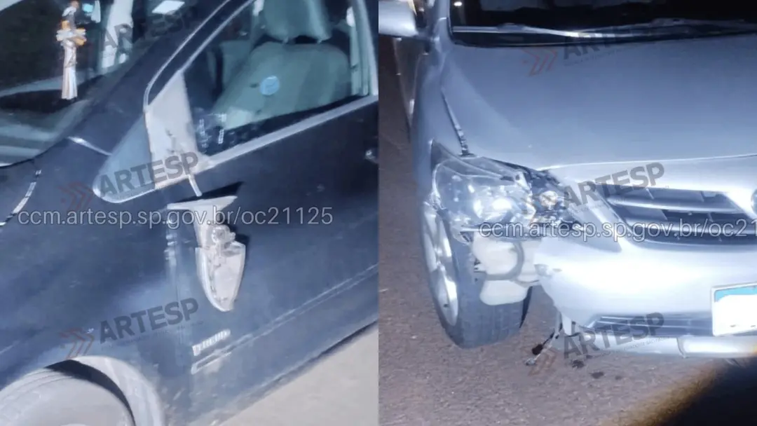 Paulicéia, no sábado, um pedestre foi atingido por retrovisor de carro e depois atropelado em rodovia. A dinâmica mostr…