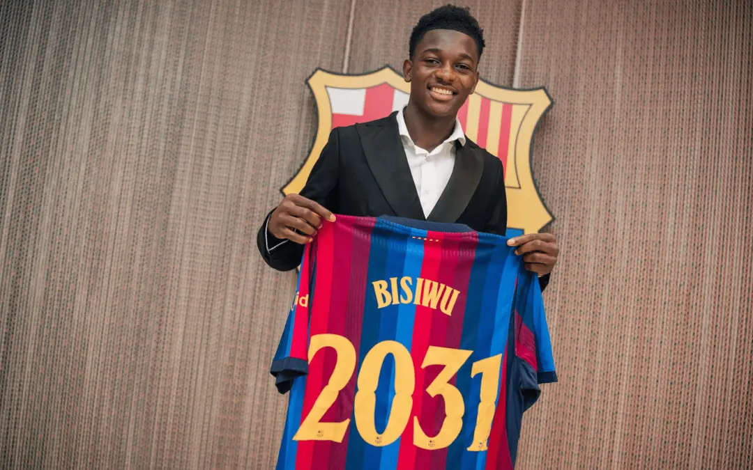 Bisiwu foi para o Barcelona de Club Brugge por cerca de 8,5 milhões de euros. Ele tá no elenco principal, mas joga com …