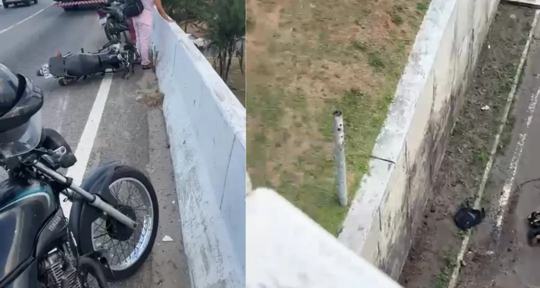 Motociclista morreu após despencar do viaduto do 4o Centenário, na BR-101, em Natal. A queda no km 94 ocorreu na manhã …