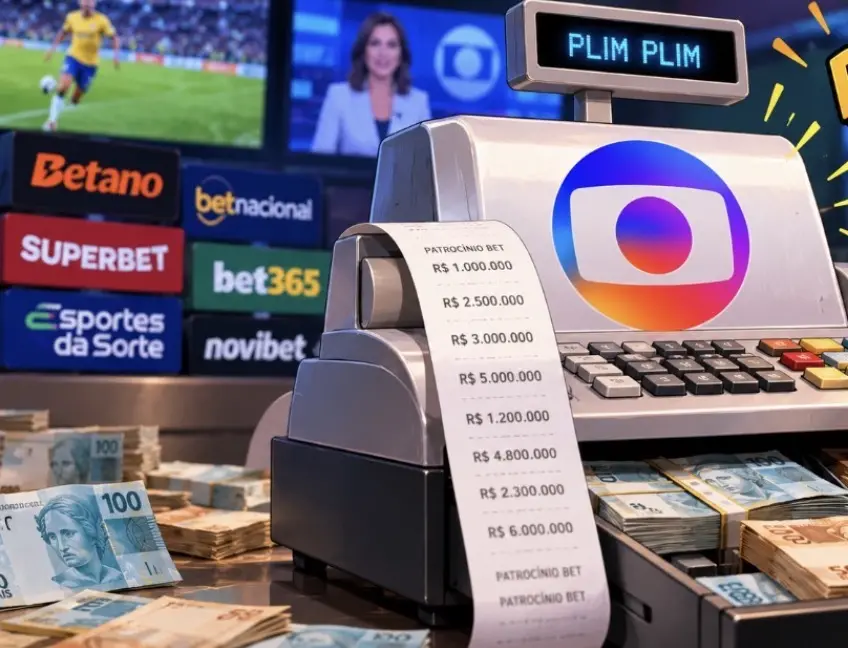 R$ 190 milhões das bets para a Globo nos três primeiros meses de 2026, mais que os R$ 150 milhões da administração fede…
