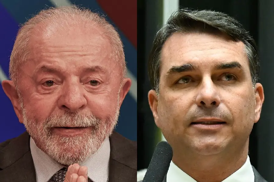 Em São Paulo, Flávio Bolsonaro lidera com 38% das intenções de voto no primeiro turno, cinco pontos acima de Lula, que …