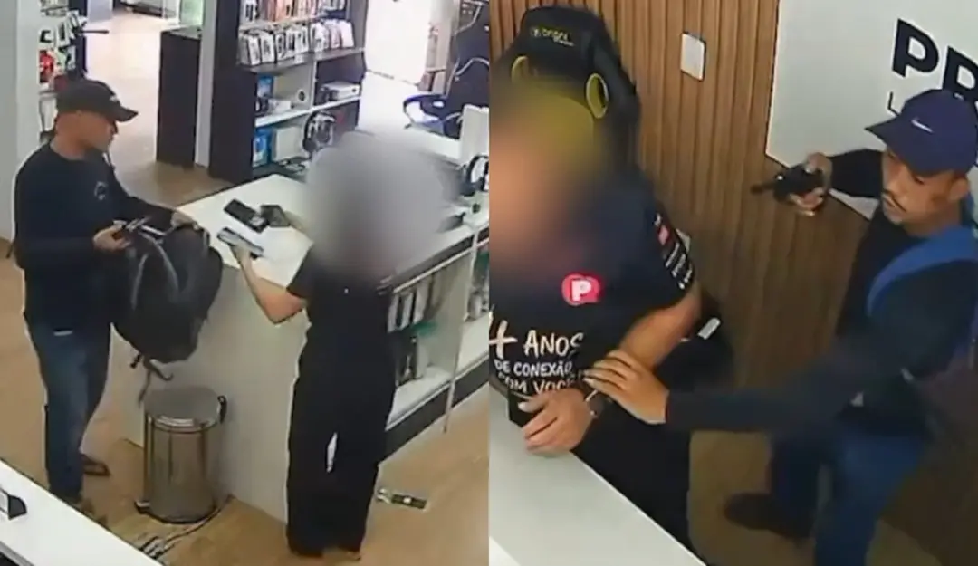 Em São Miguel do Guamá, dupla armada assaltou loja de eletrônicos na tarde de quinta-feira. Os criminosos levaram dinhe…