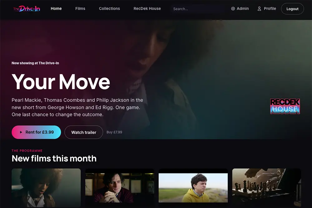 O Drive-In, plataforma de streaming para filmes independentes, lança em outubro durante o Festival de Cinema de Londres…