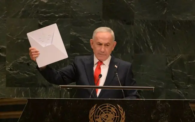Netanyahu falou na Assembleia Geral da ONU em Nova York defendendo as ações de Israel na guerra de Gaza, mas diplomatas…